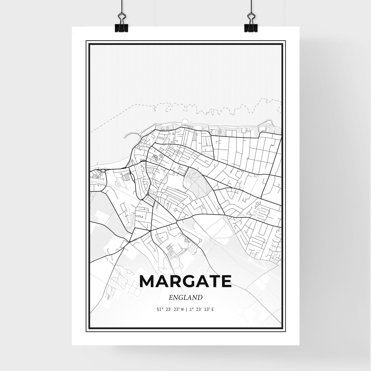 Margate England - Premium City Map Poster