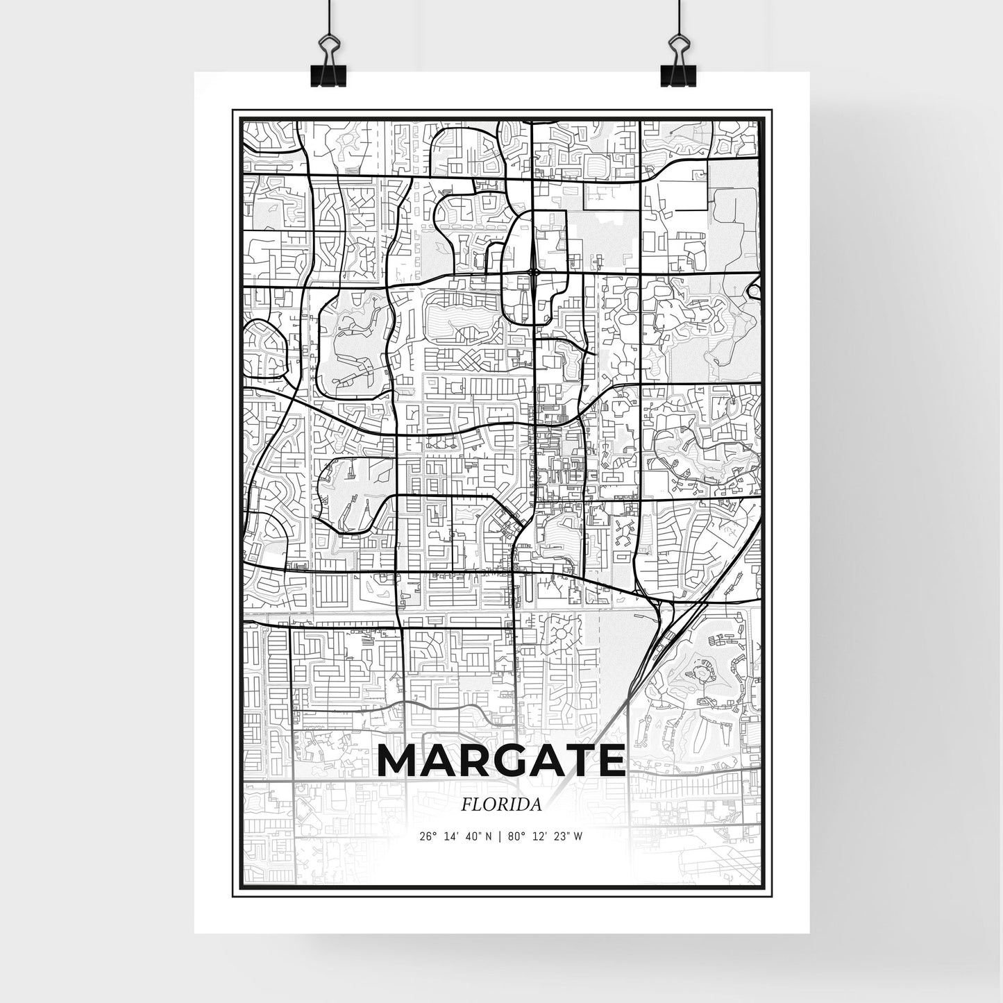 Margate Florida - Premium City Map Poster