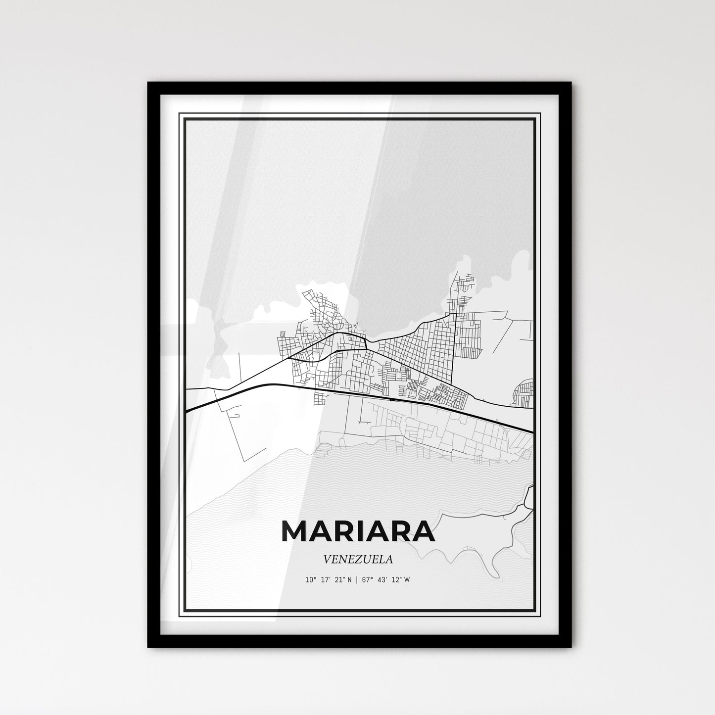 Mariara Venezuela - Scandinavian Style City Map for Modern Home Decor