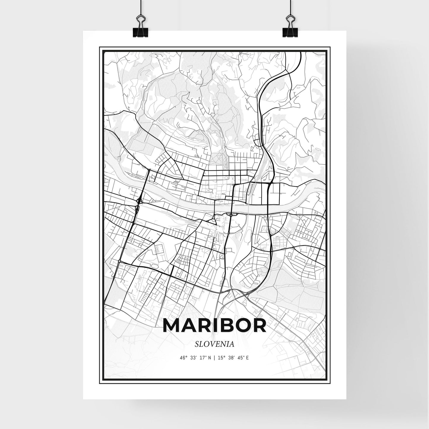 Maribor Slovenia - Premium City Map Poster