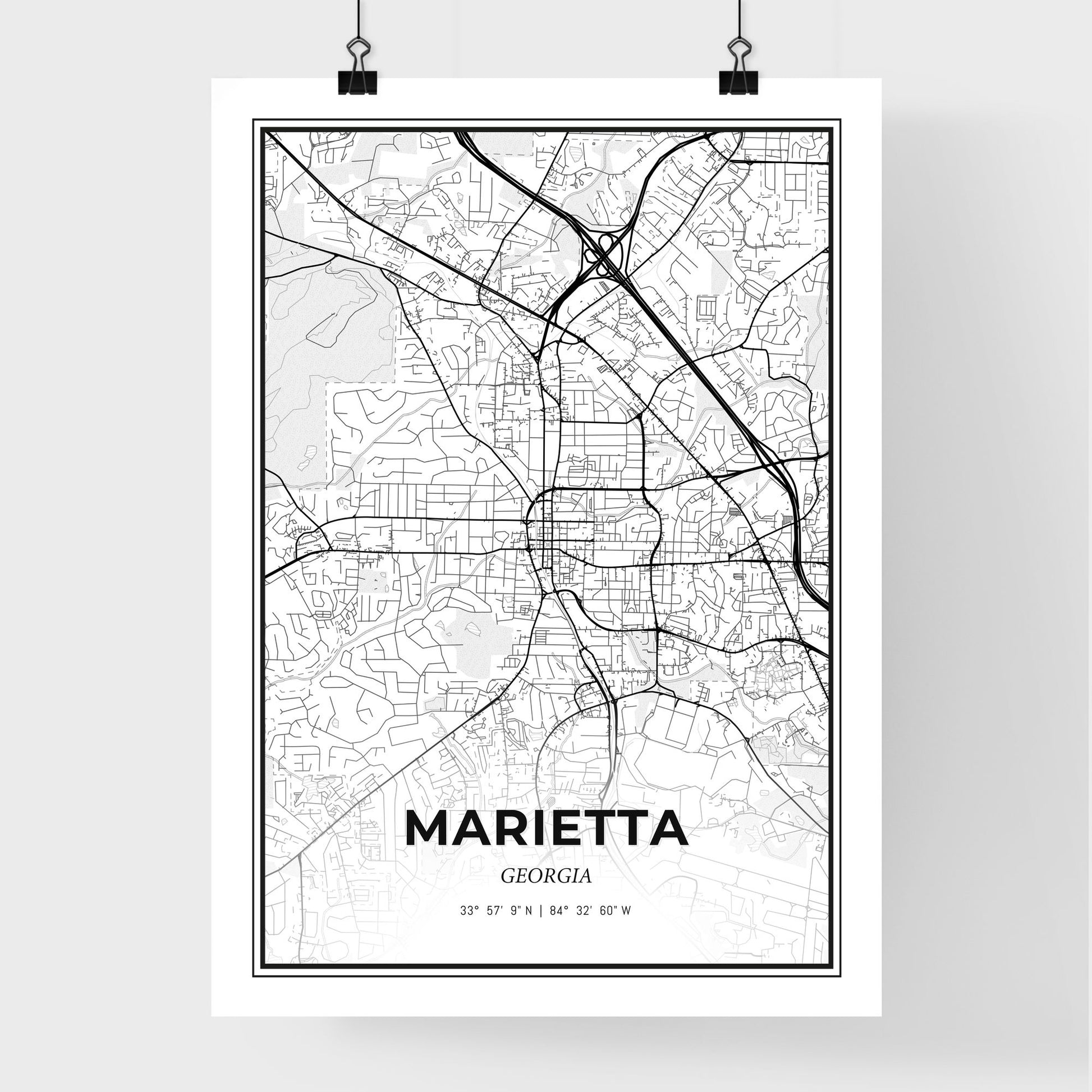 Marietta Georgia - Premium City Map Poster