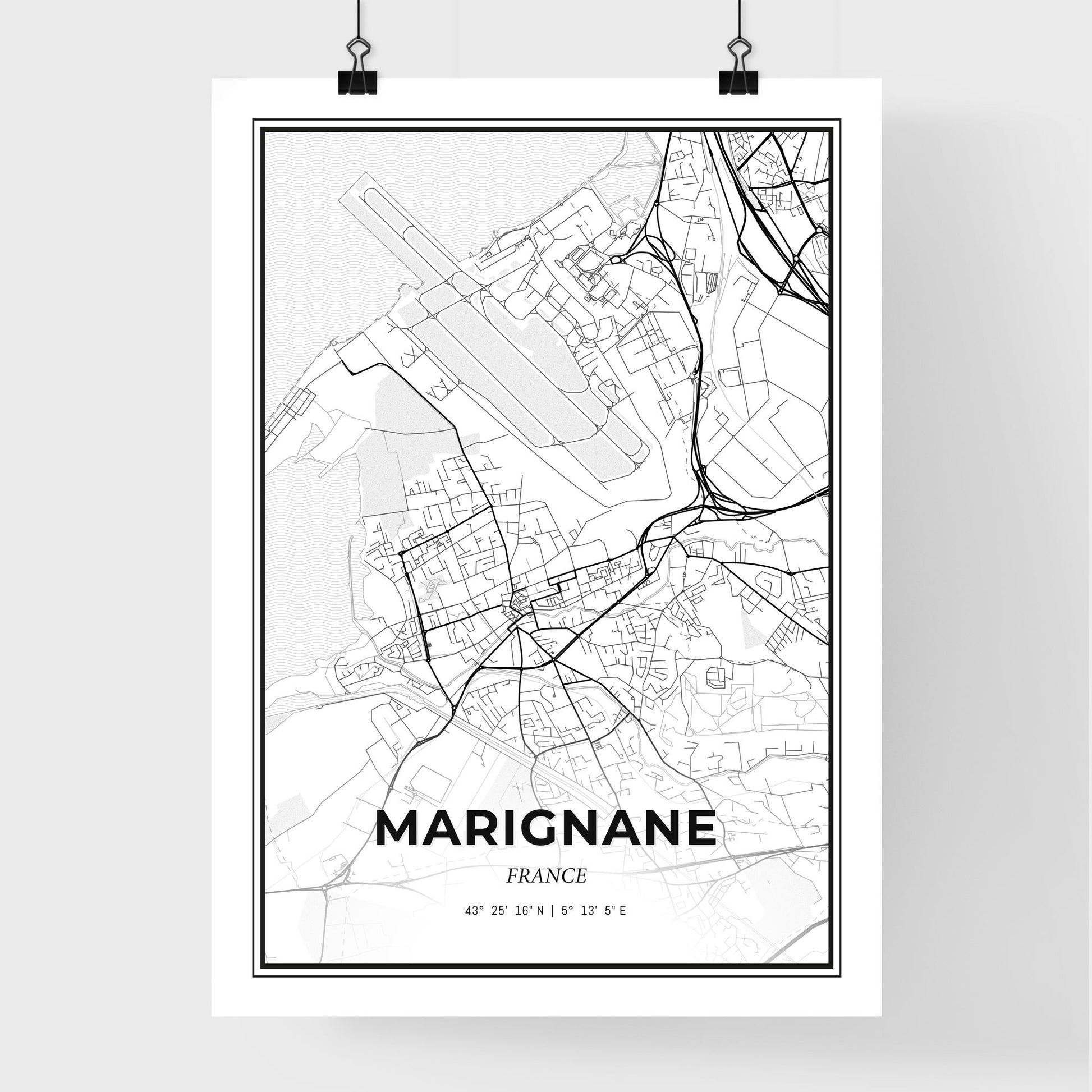 Marignane France - Premium City Map Poster