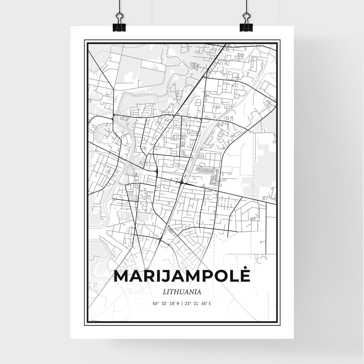 Marijampolė Lithuania - Premium City Map Poster