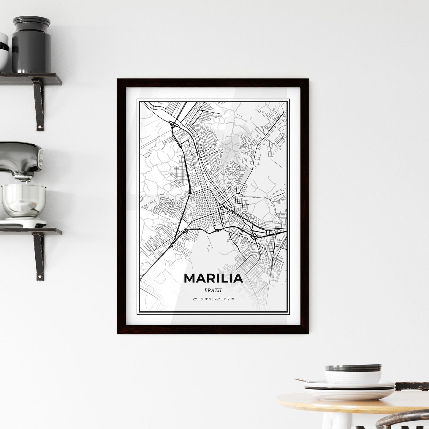 Marilia Brazil - Minimal City Map