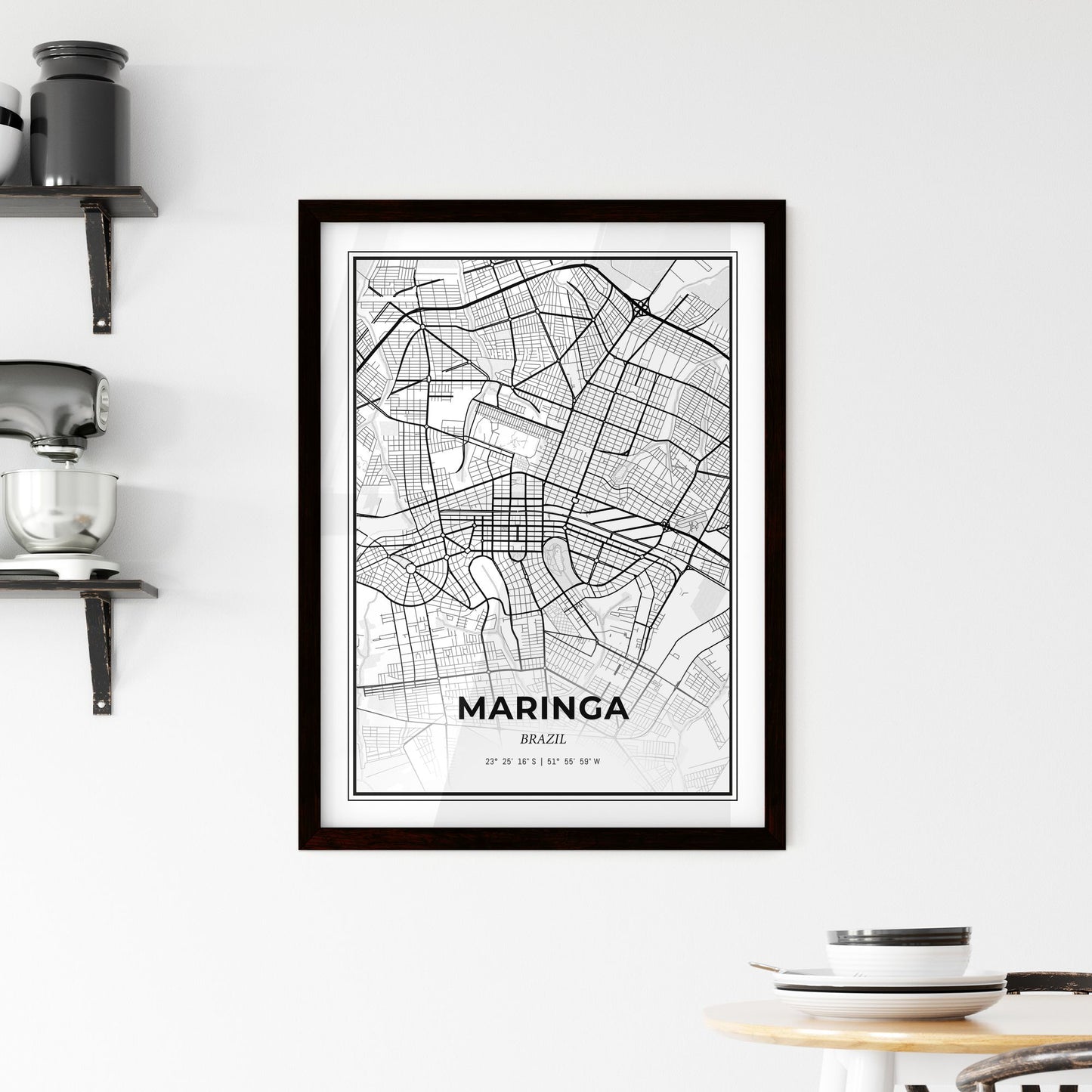 Maringa Brazil - Minimal City Map