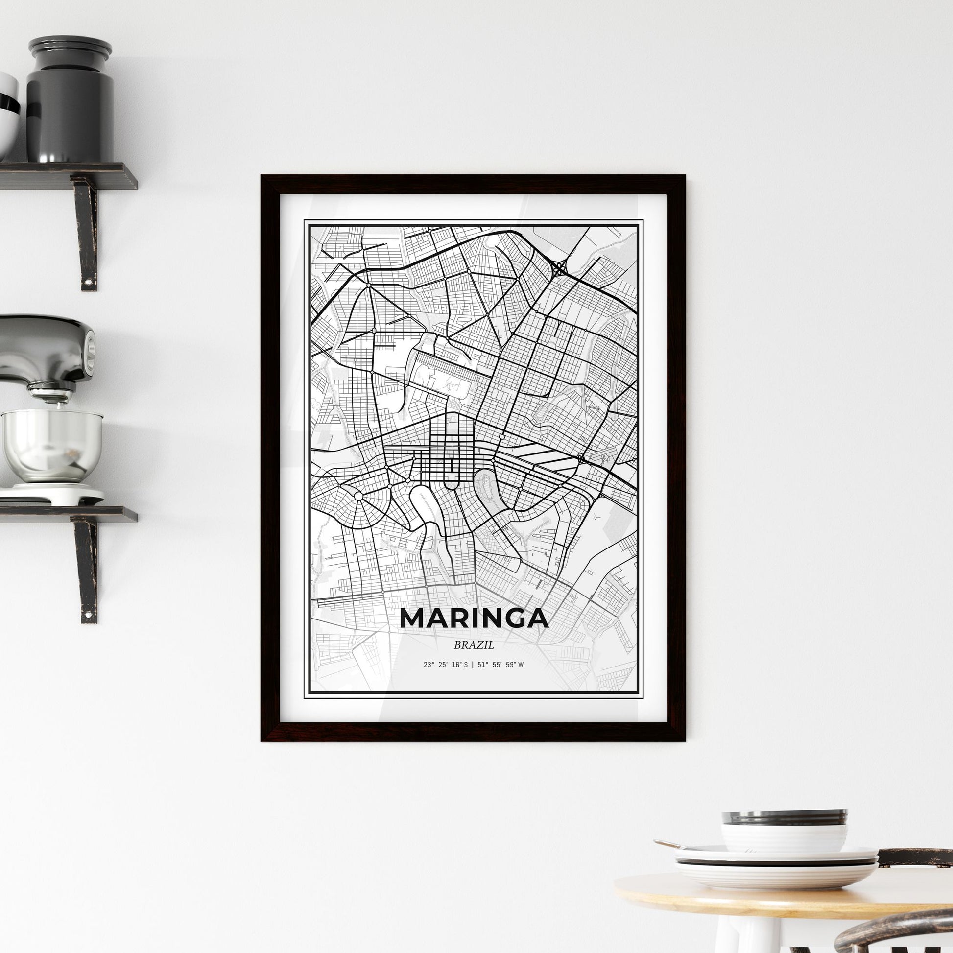 Maringa Brazil - Minimal City Map