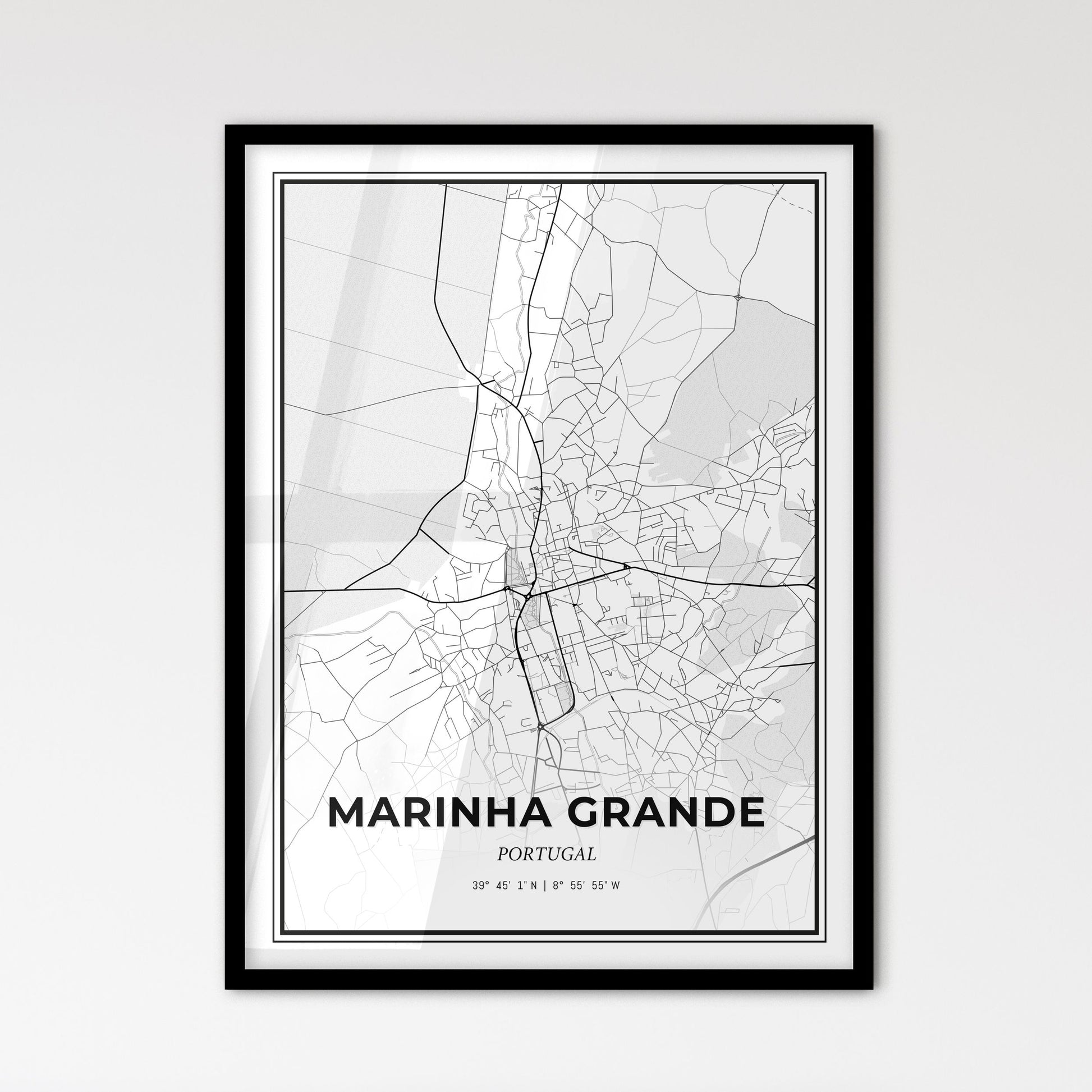 Marinha Grande Portugal - Scandinavian Style City Map for Modern Home Decor