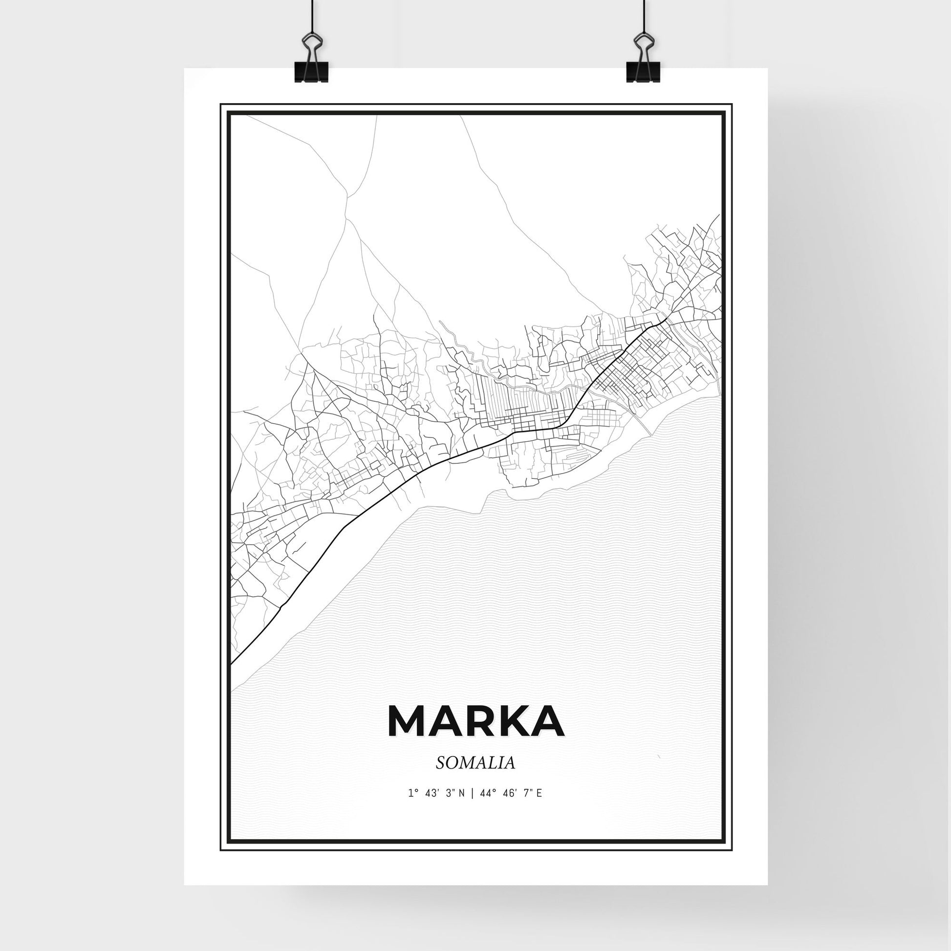 Marka Somalia - Premium City Map Poster