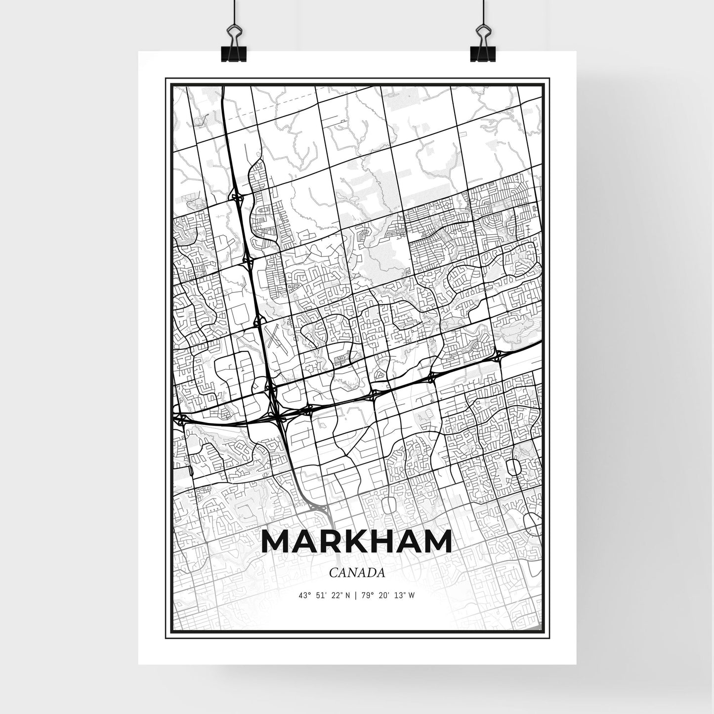 Markham Canada - Premium City Map Poster