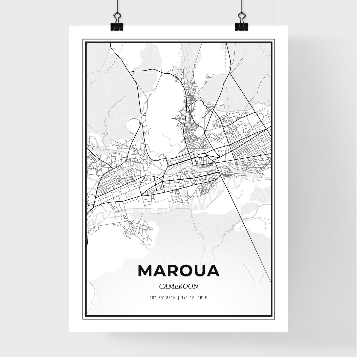 Maroua Cameroon - Premium City Map Poster