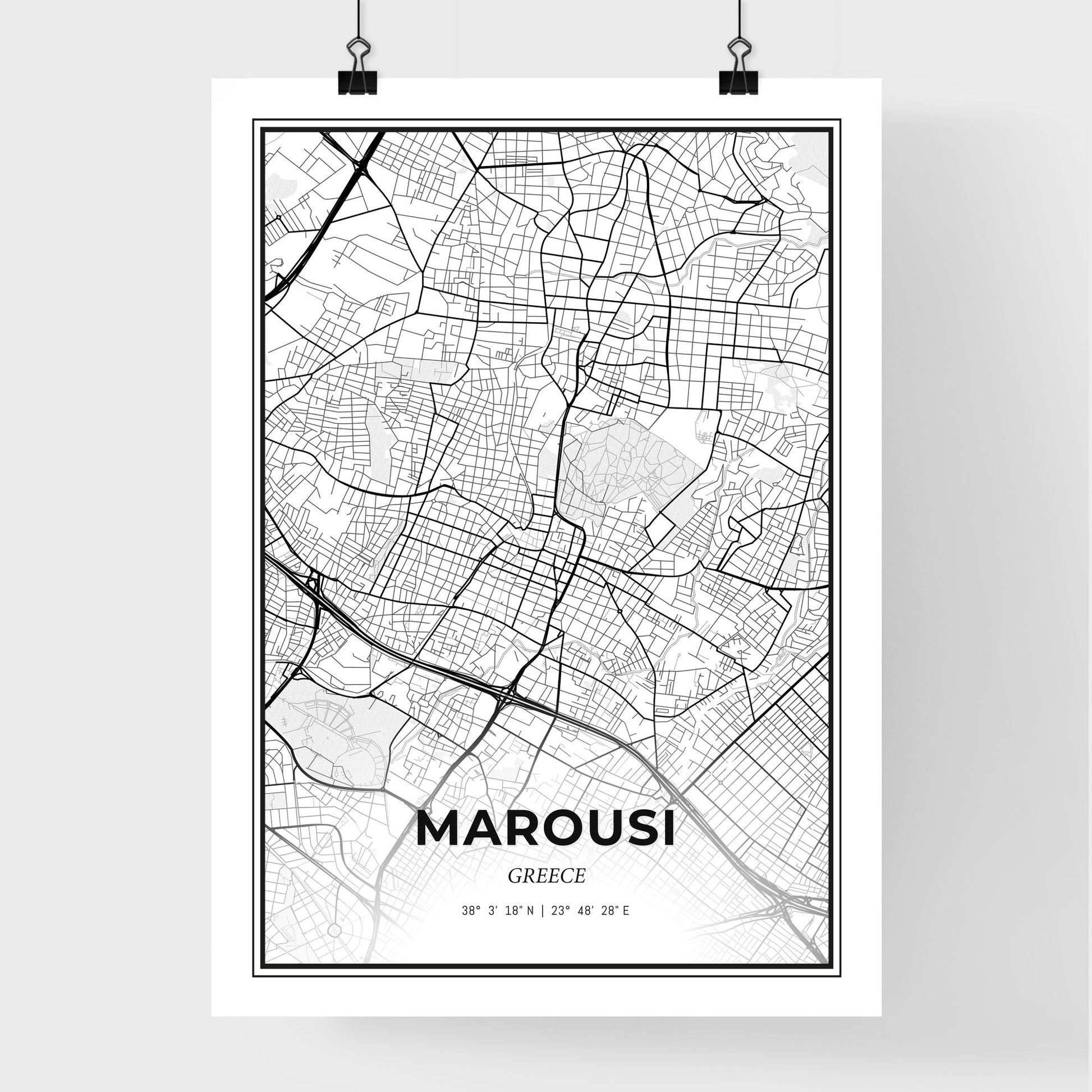 Marousi Greece - Premium City Map Poster