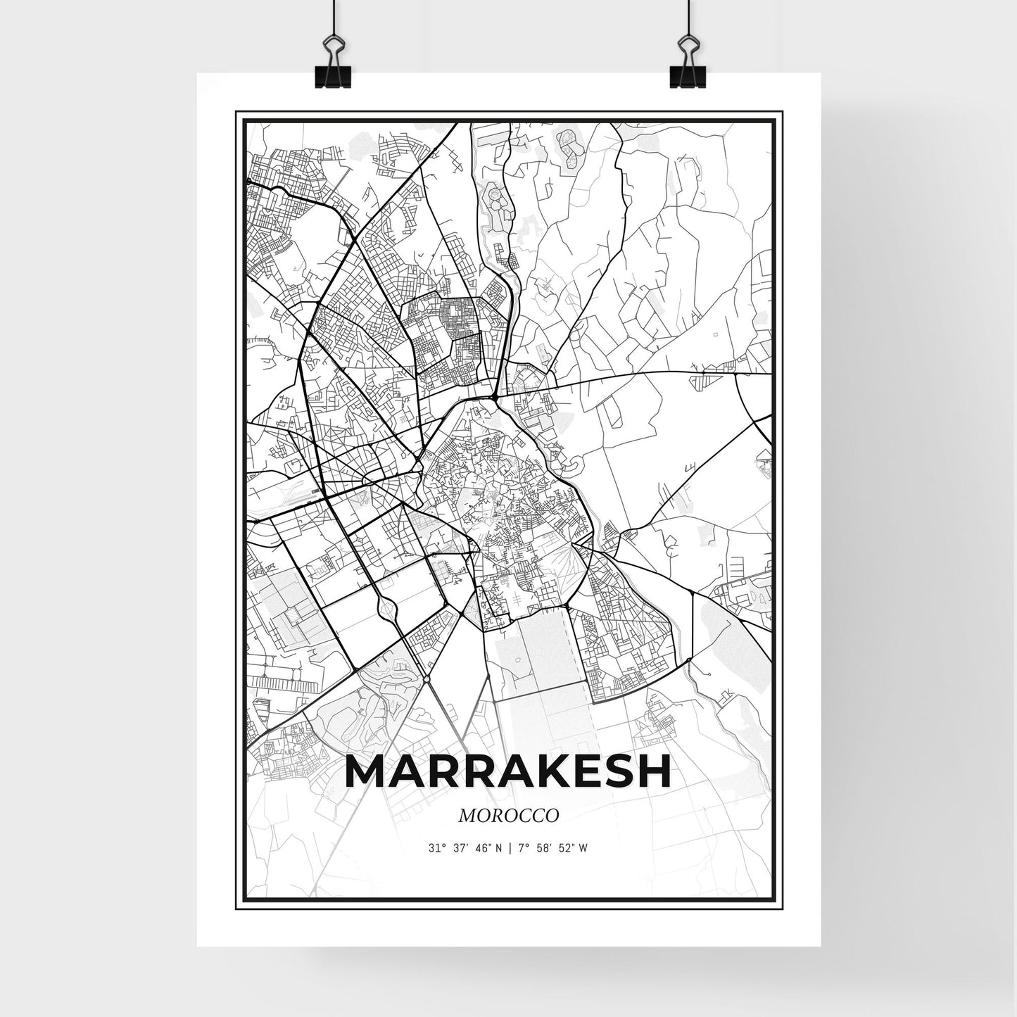 Marrakesh Morocco - Premium City Map Poster