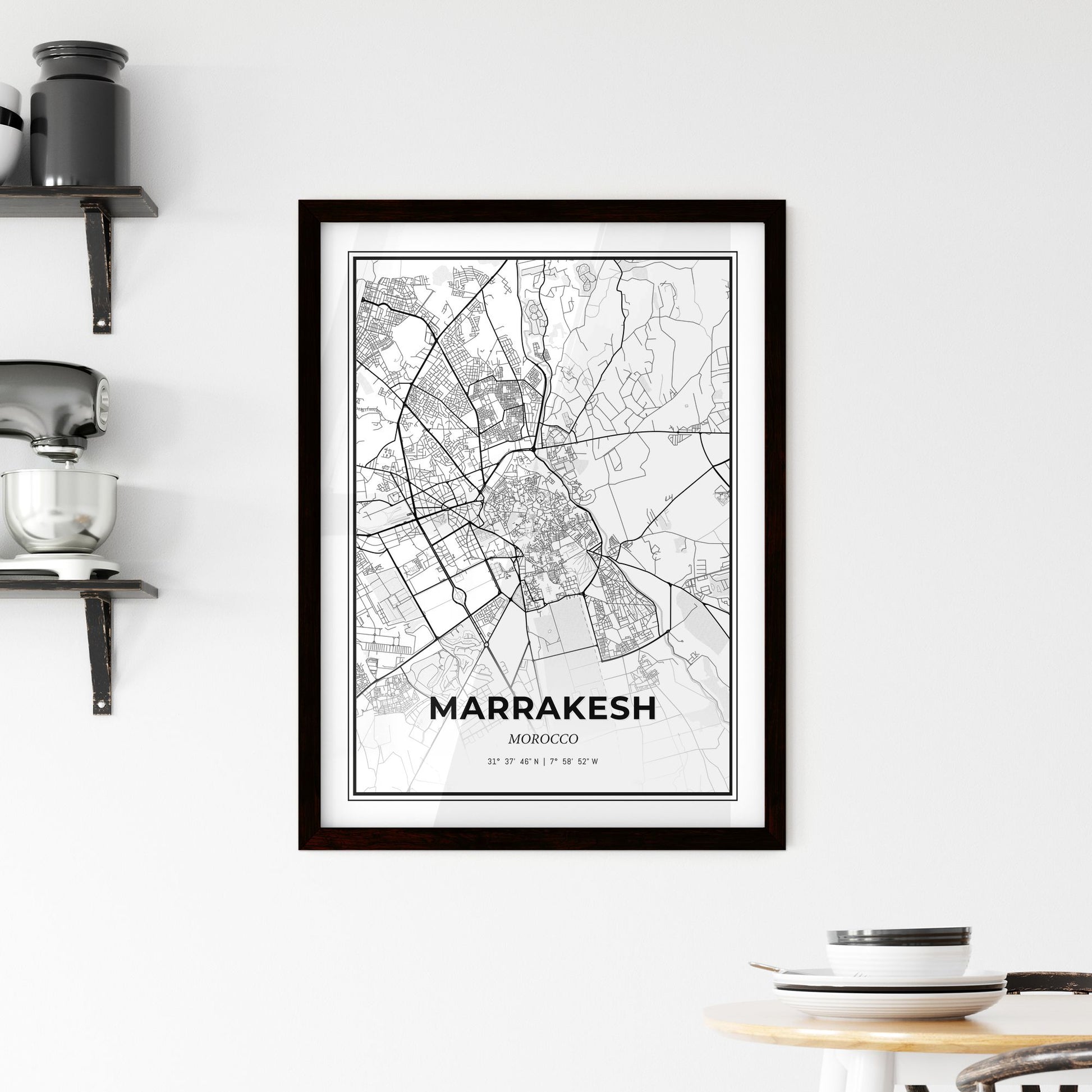 Marrakesh Morocco - Minimal City Map