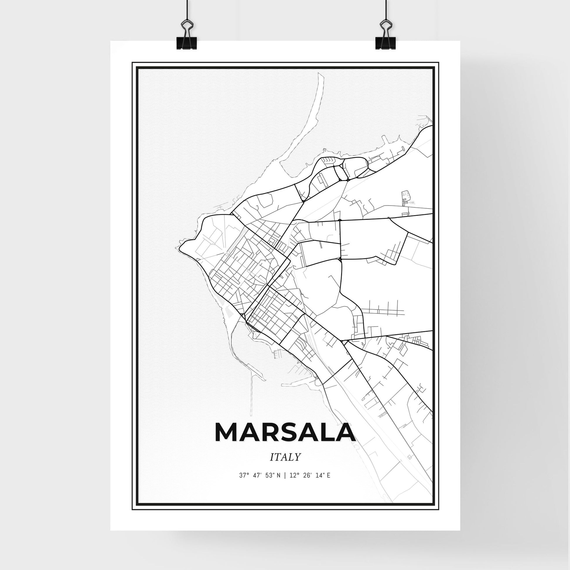 Marsala Italy - Premium City Map Poster