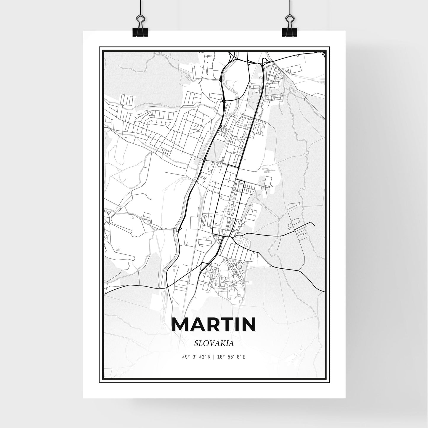 Martin Slovakia - Premium City Map Poster