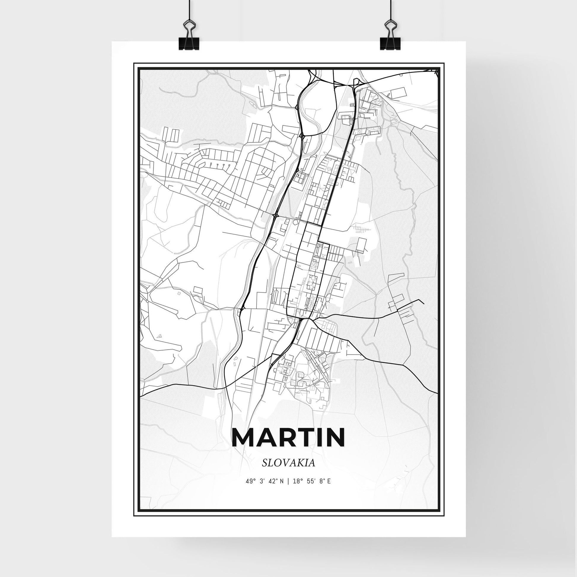 Martin Slovakia - Premium City Map Poster