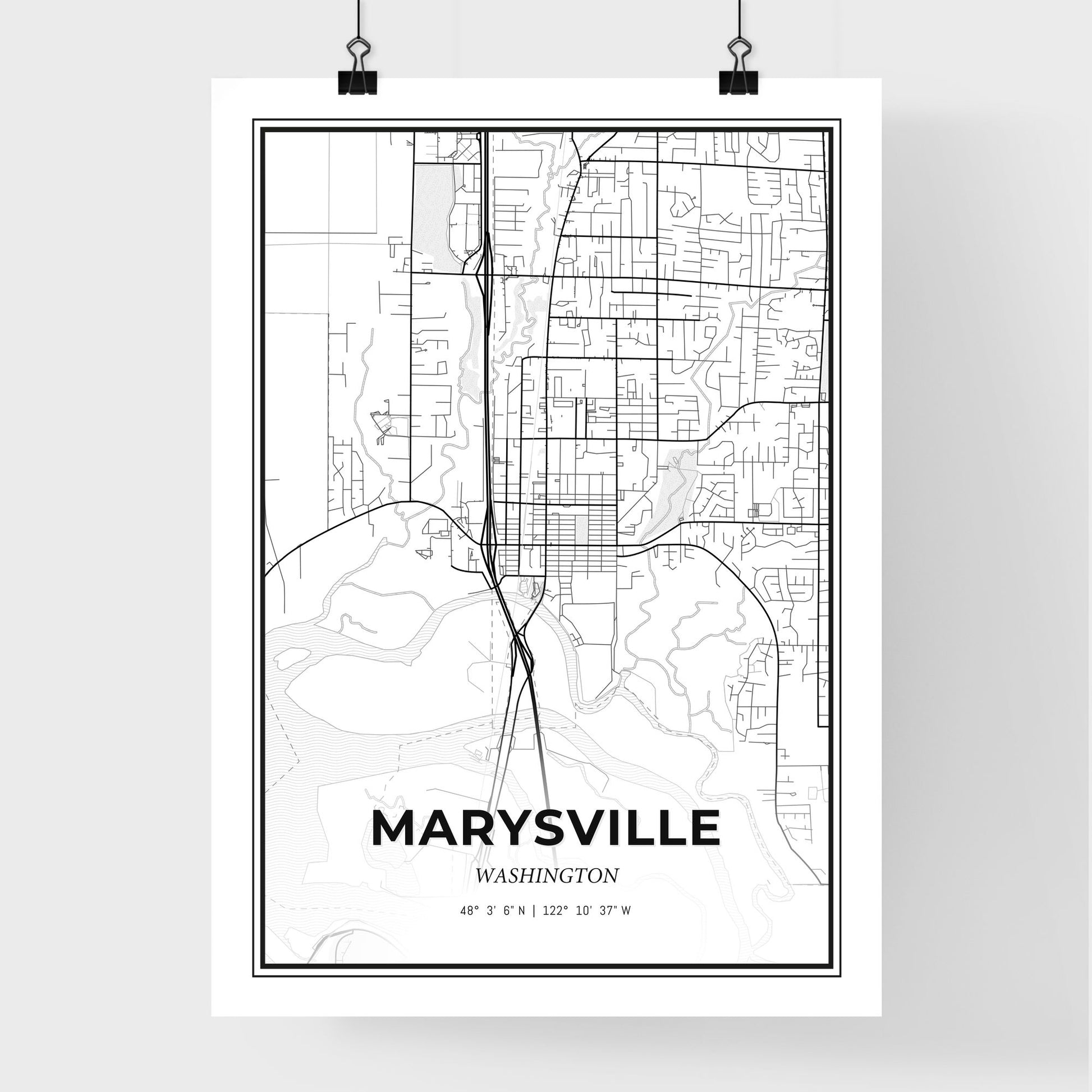 Marysville Washington - Premium City Map Poster