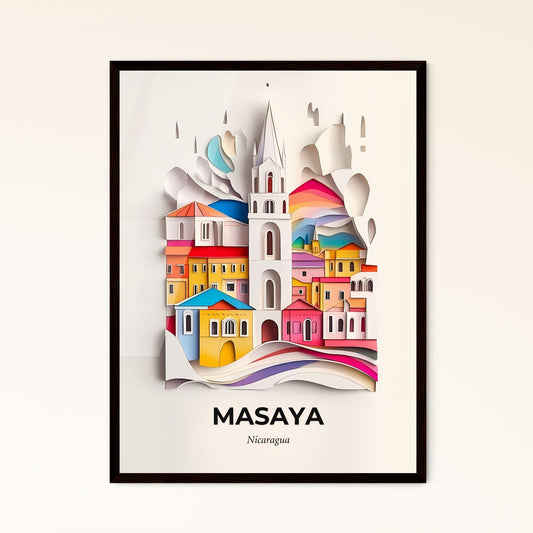 Vivid Masaya, Nicaragua - a paper cut of a city with a rainbow