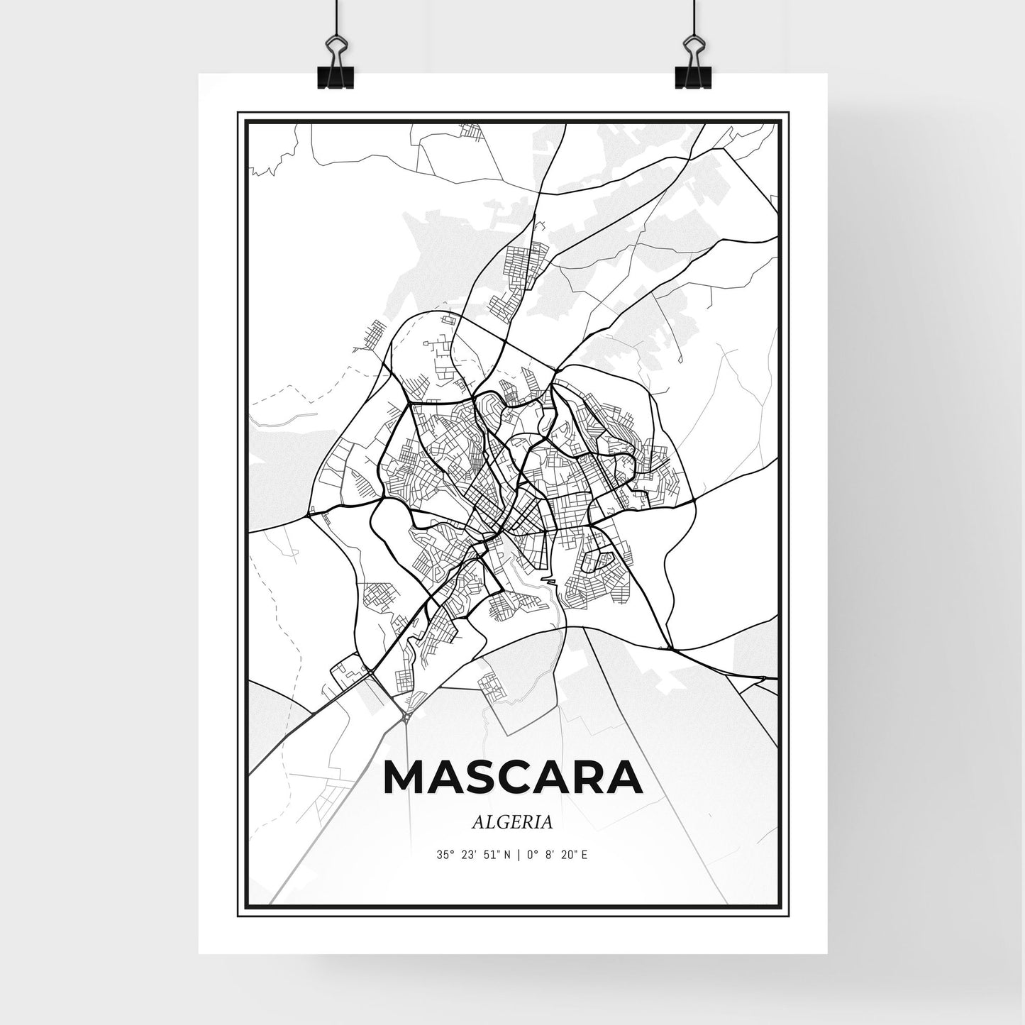 Mascara Algeria - Premium City Map Poster