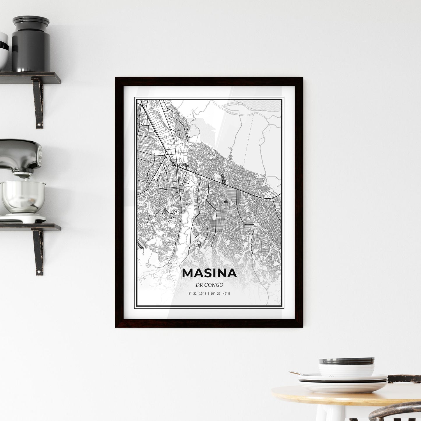 Masina DR Congo - Minimal City Map