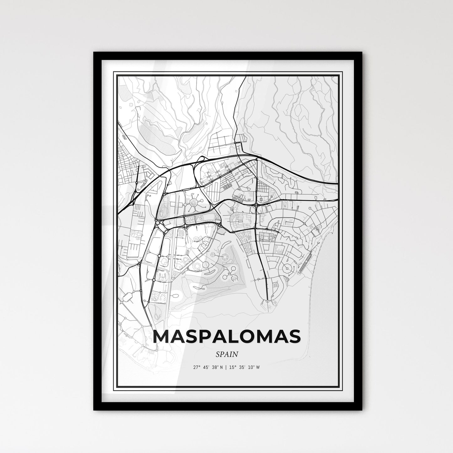 Maspalomas Spain - Scandinavian Style City Map for Modern Home Decor