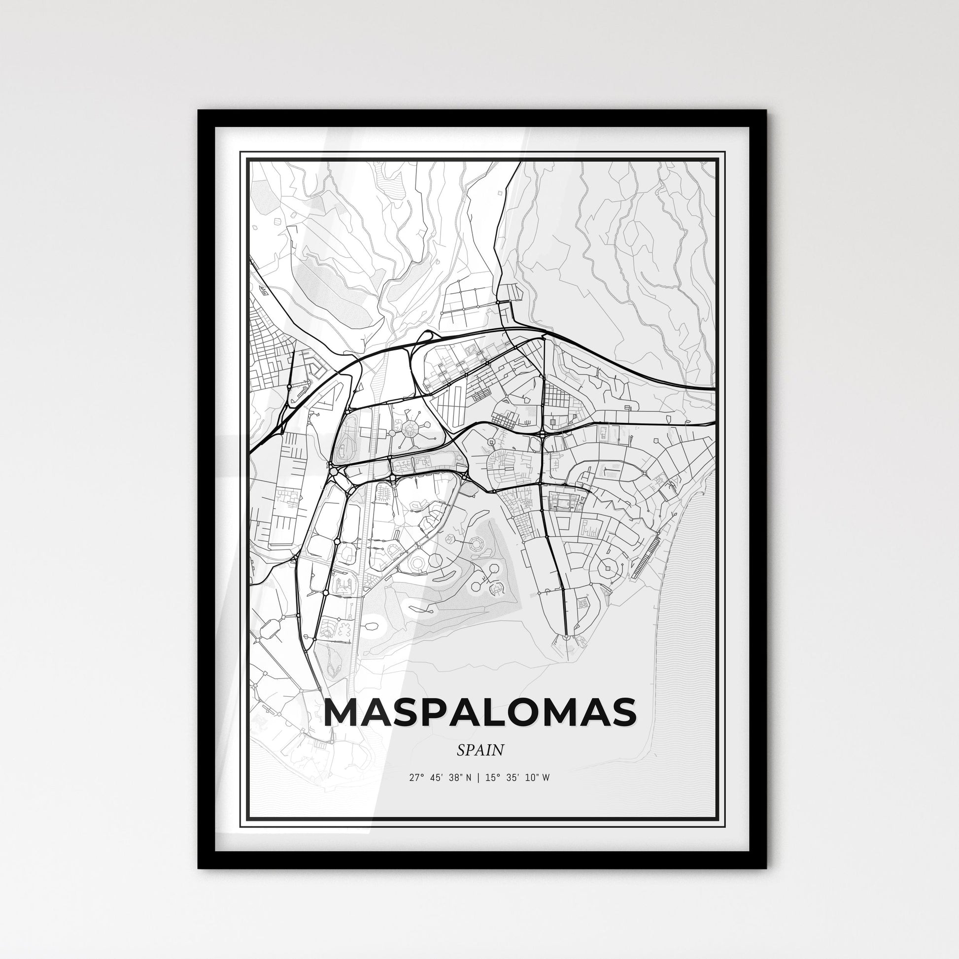 Maspalomas Spain - Scandinavian Style City Map for Modern Home Decor