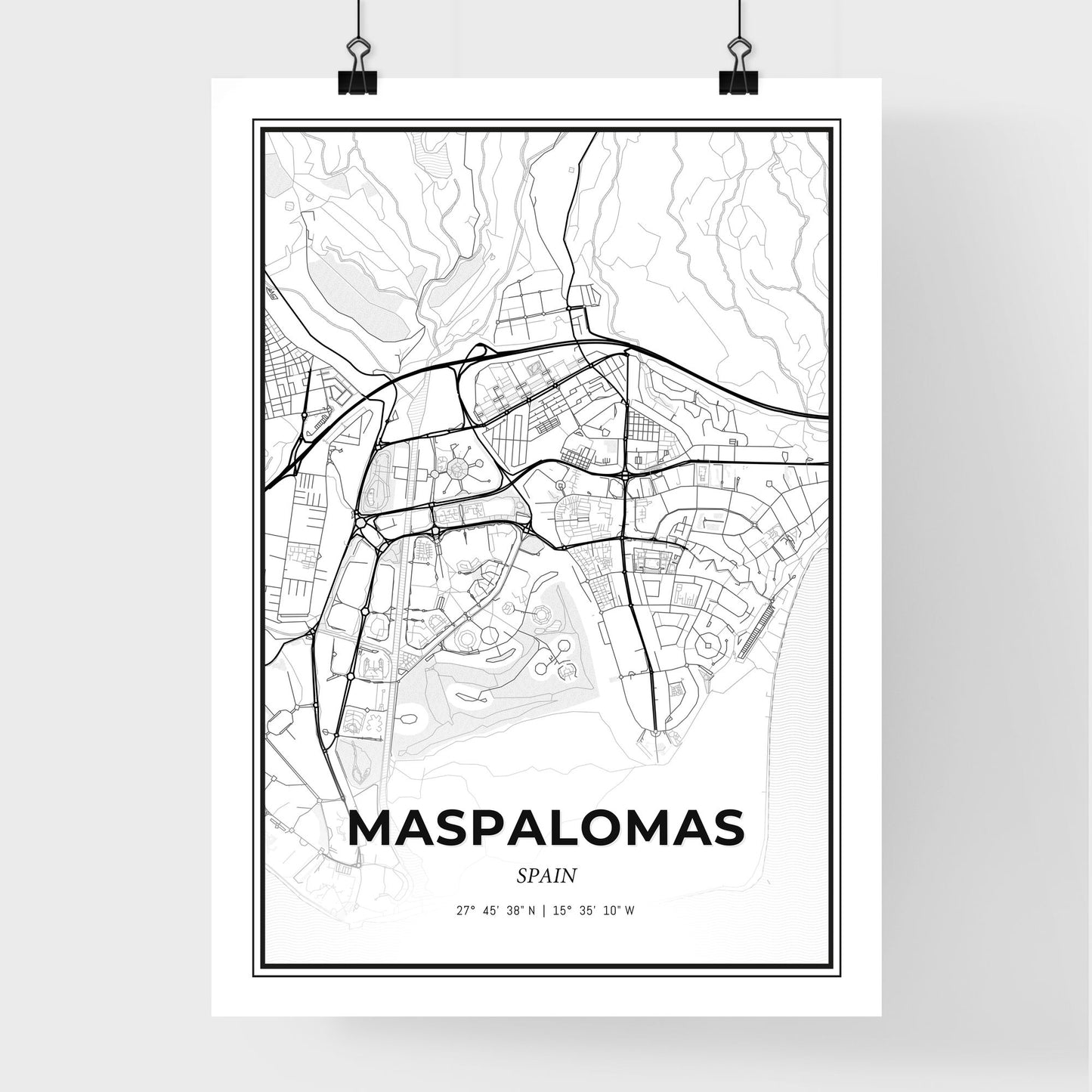 Maspalomas Spain - Premium City Map Poster