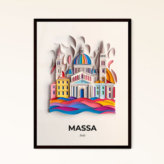 Vivid Massa, Italy - a paper cut of a church with a rainbow roof