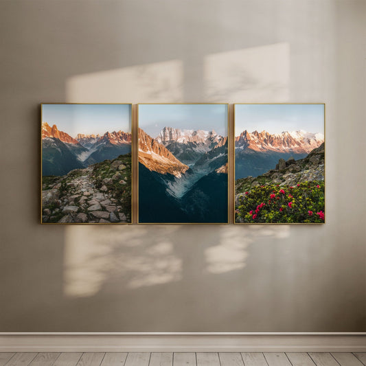 Massif du Mont Blanc Wall Art Set – Nature Prints for Modern Interiors