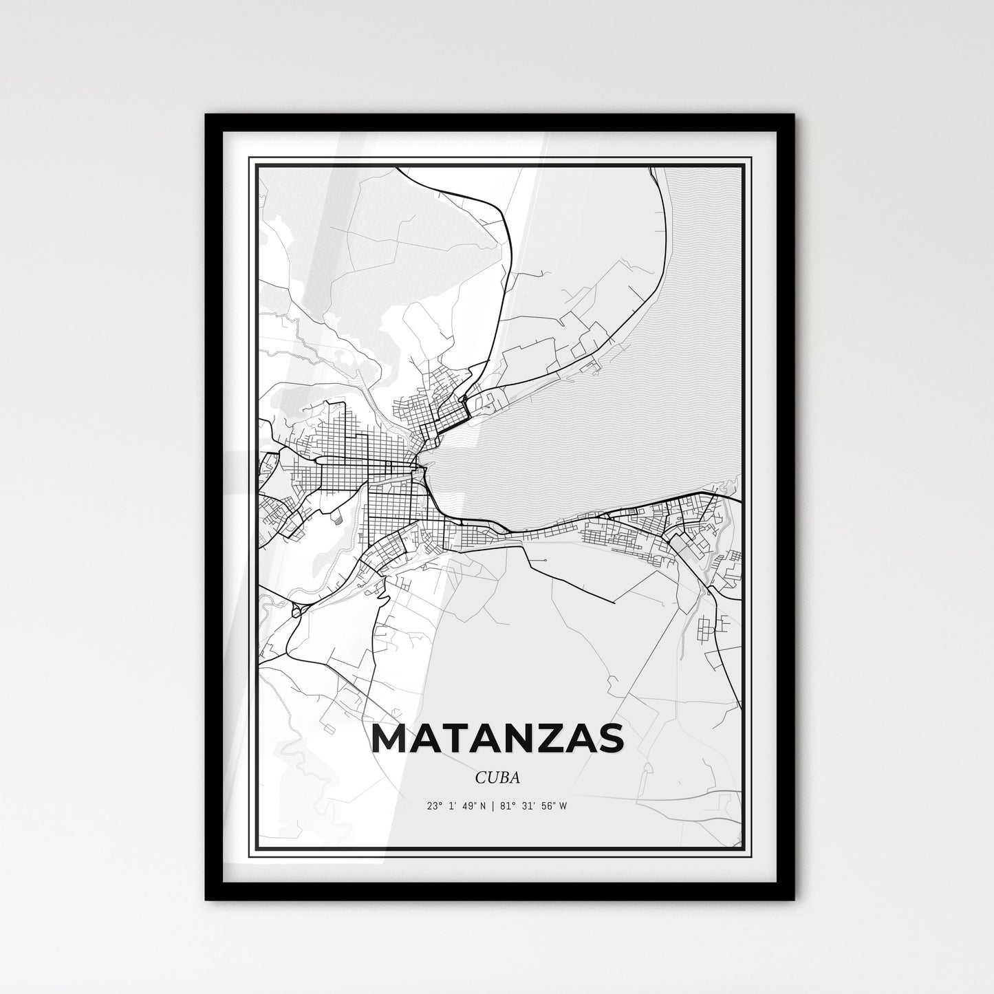 Matanzas Cuba - Scandinavian Style City Map for Modern Home Decor