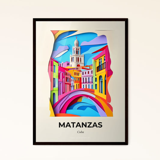 Vivid Matanzas, Cuba - a colorful city scene with a bridge and a clock tower