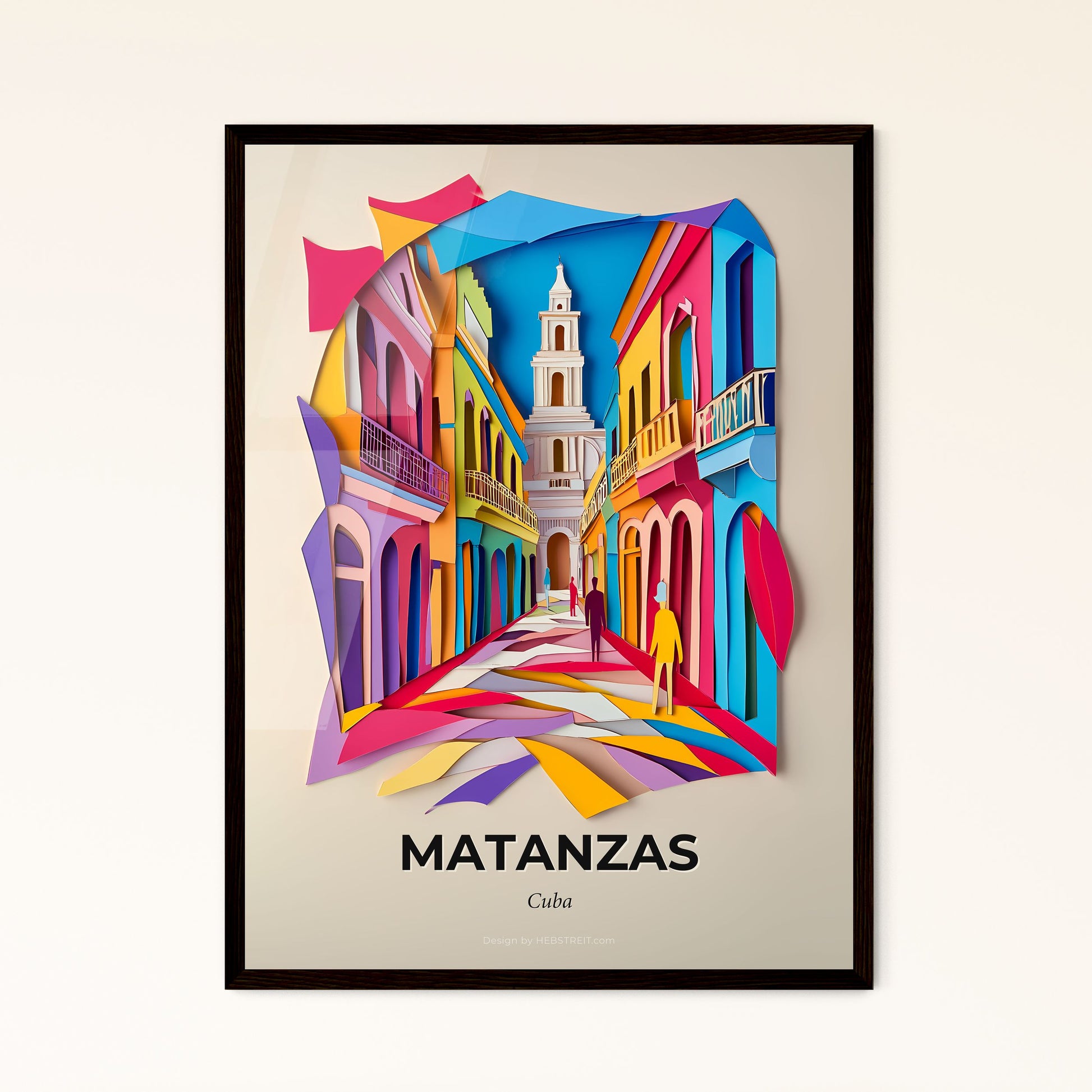 Vivid Matanzas, Cuba - a city street with a clock tower