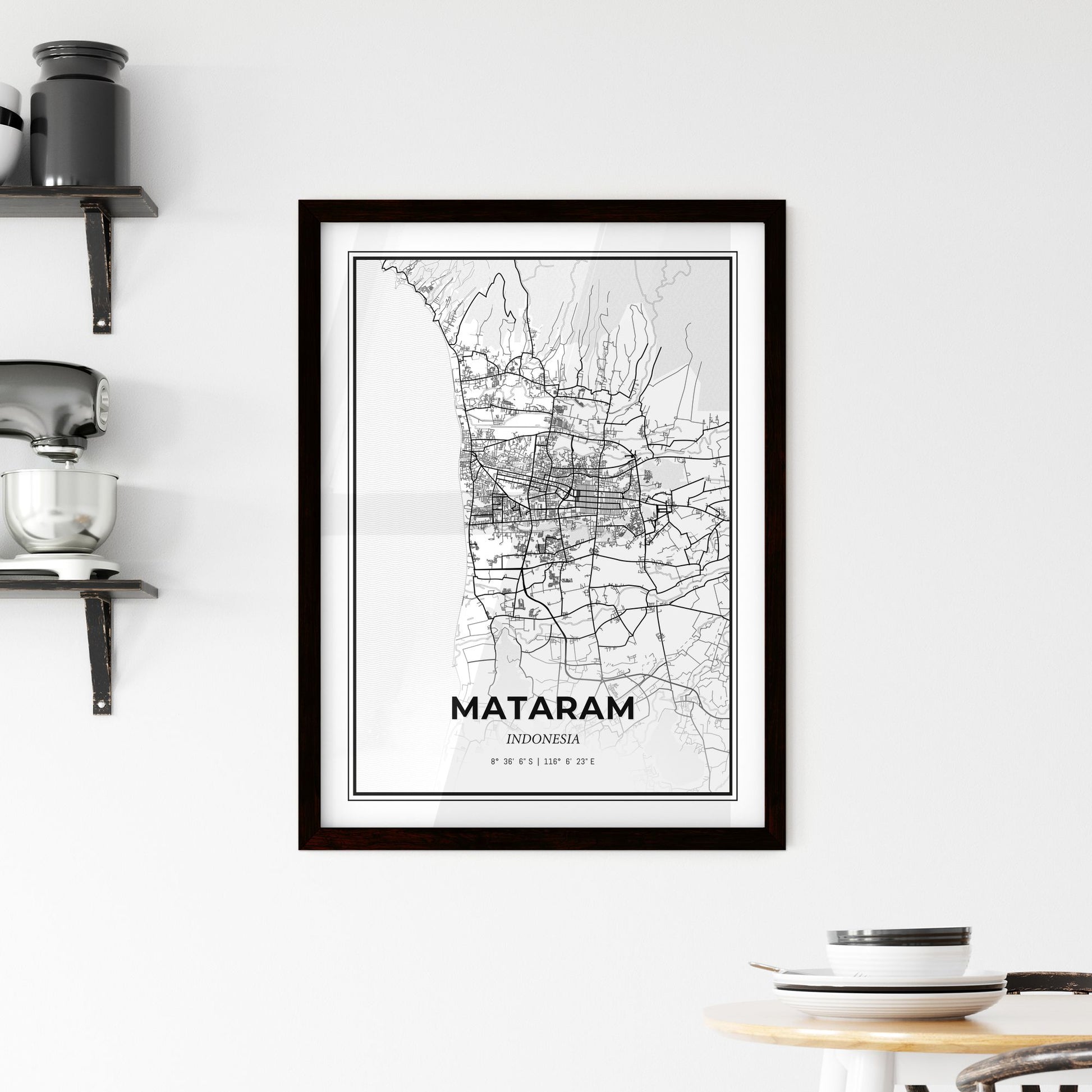 Mataram Indonesia - Minimal City Map