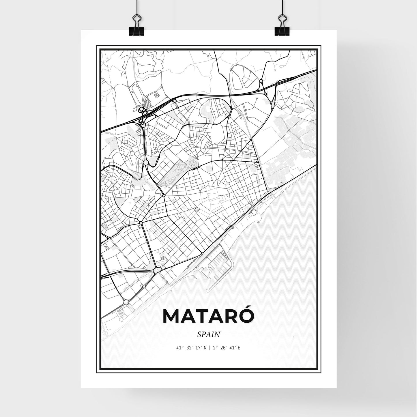 Mataró Spain - Premium City Map Poster