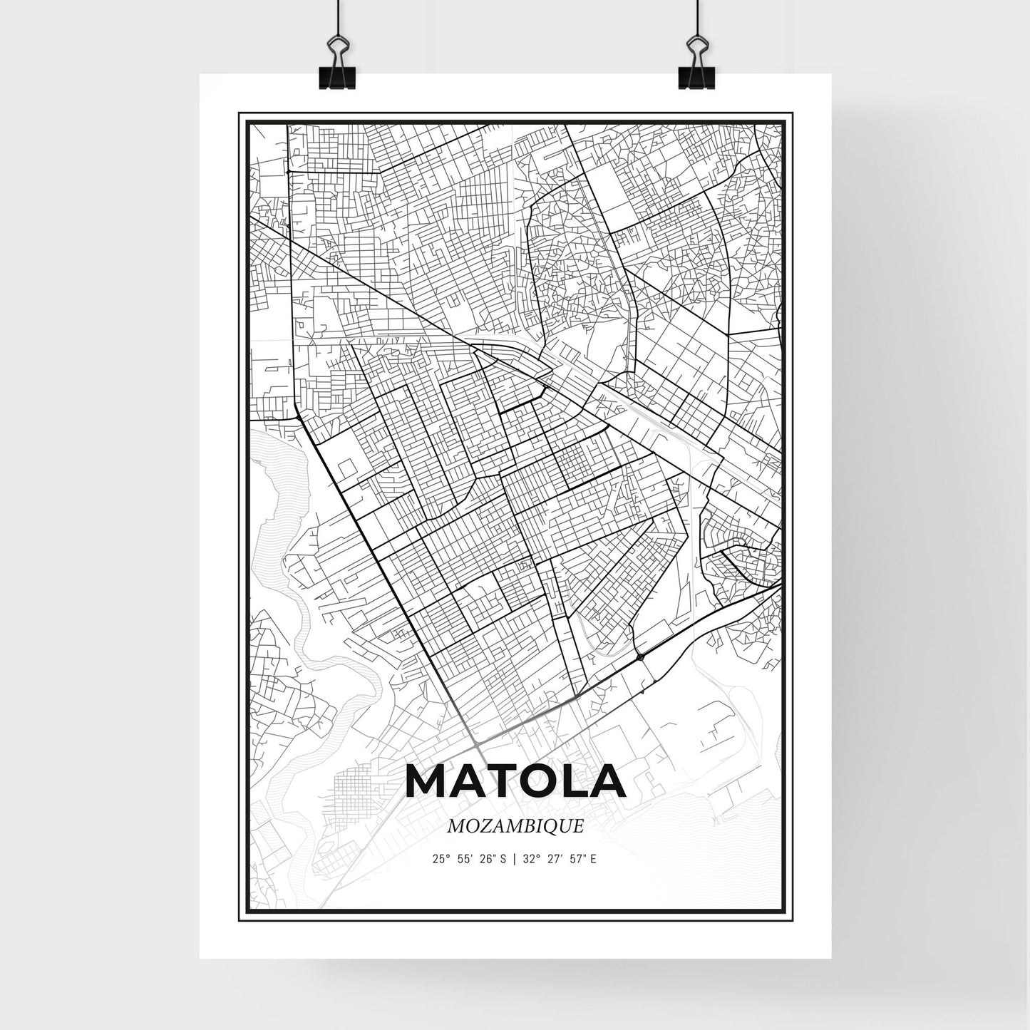 Matola Mozambique - Premium City Map Poster