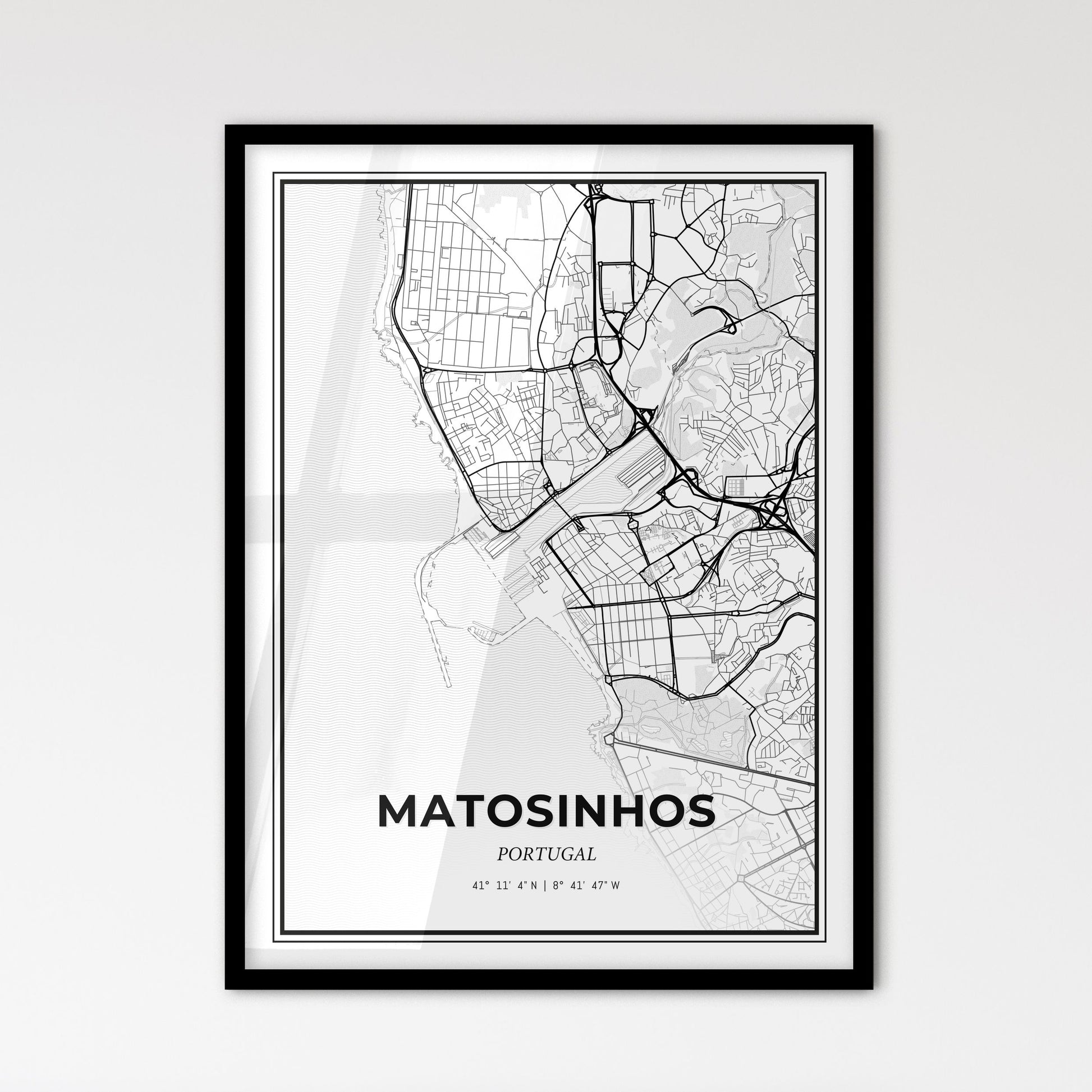 Matosinhos Portugal - Scandinavian Style City Map for Modern Home Decor