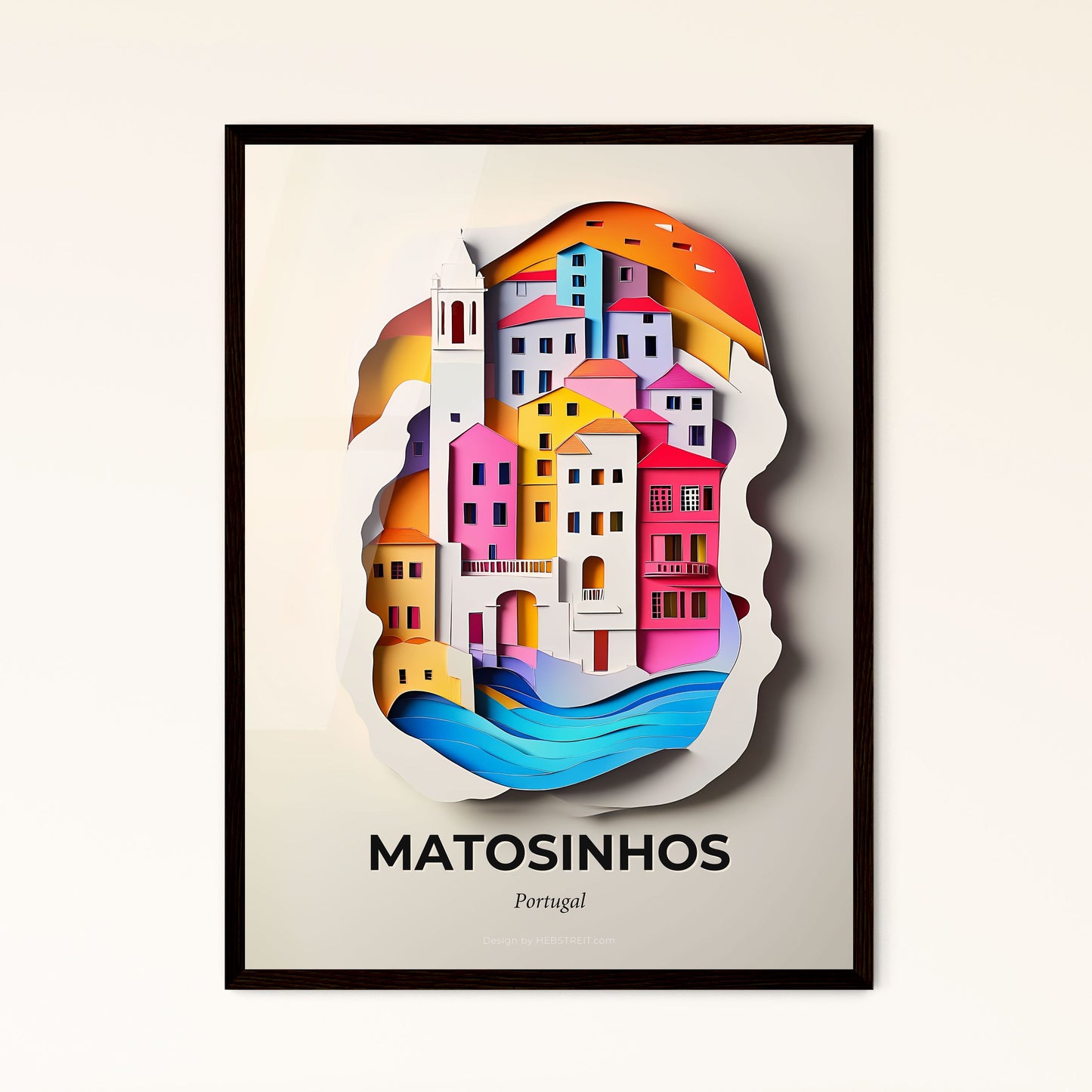 Vivid Matosinhos, Portugal - a paper cut of a city with a rainbow