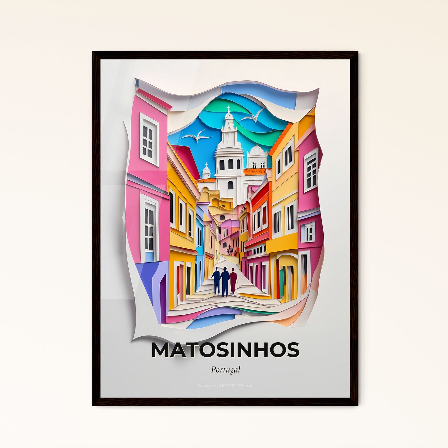 Vivid Matosinhos, Portugal - a paper cut of a couple walking down a street