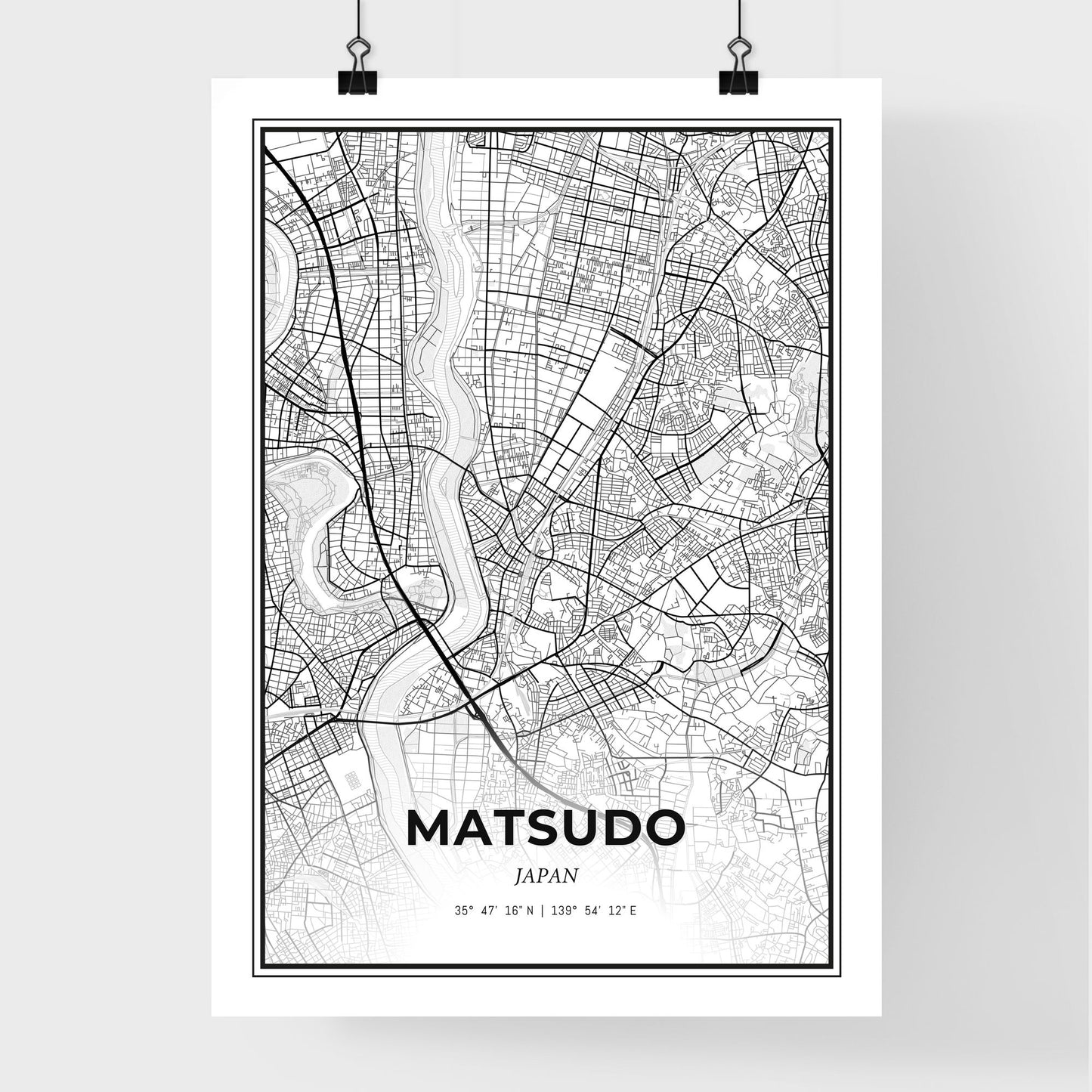 Matsudo Japan - Premium City Map Poster