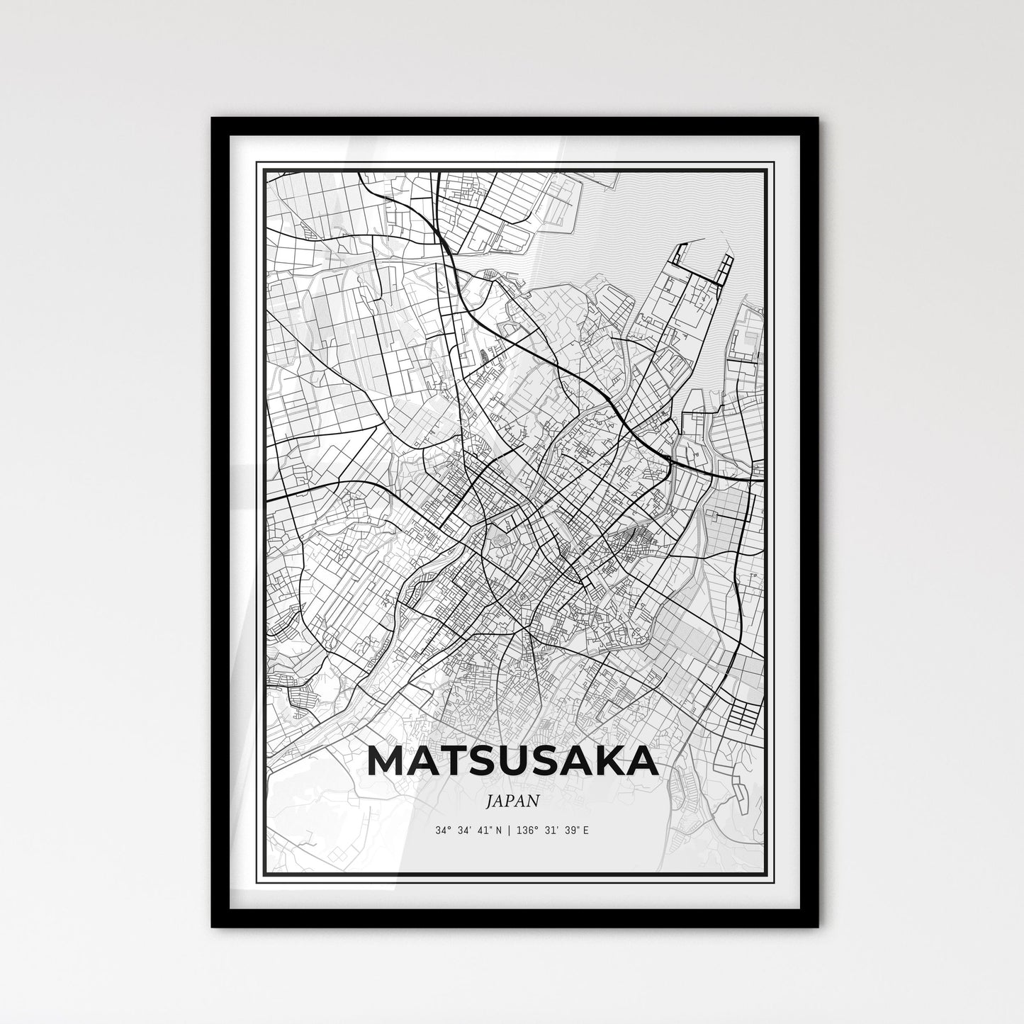 Matsusaka Japan - Scandinavian Style City Map for Modern Home Decor