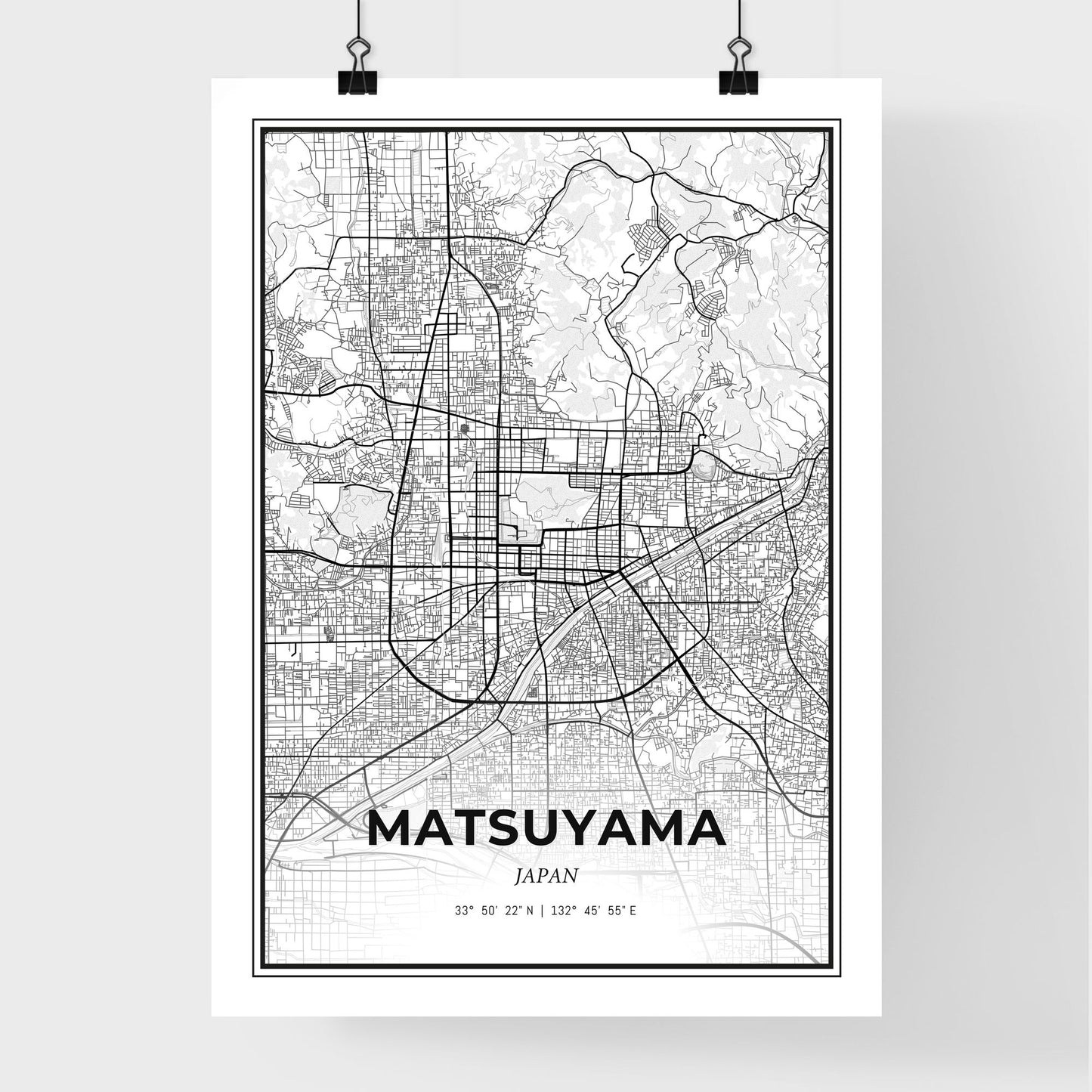 Matsuyama Japan - Premium City Map Poster