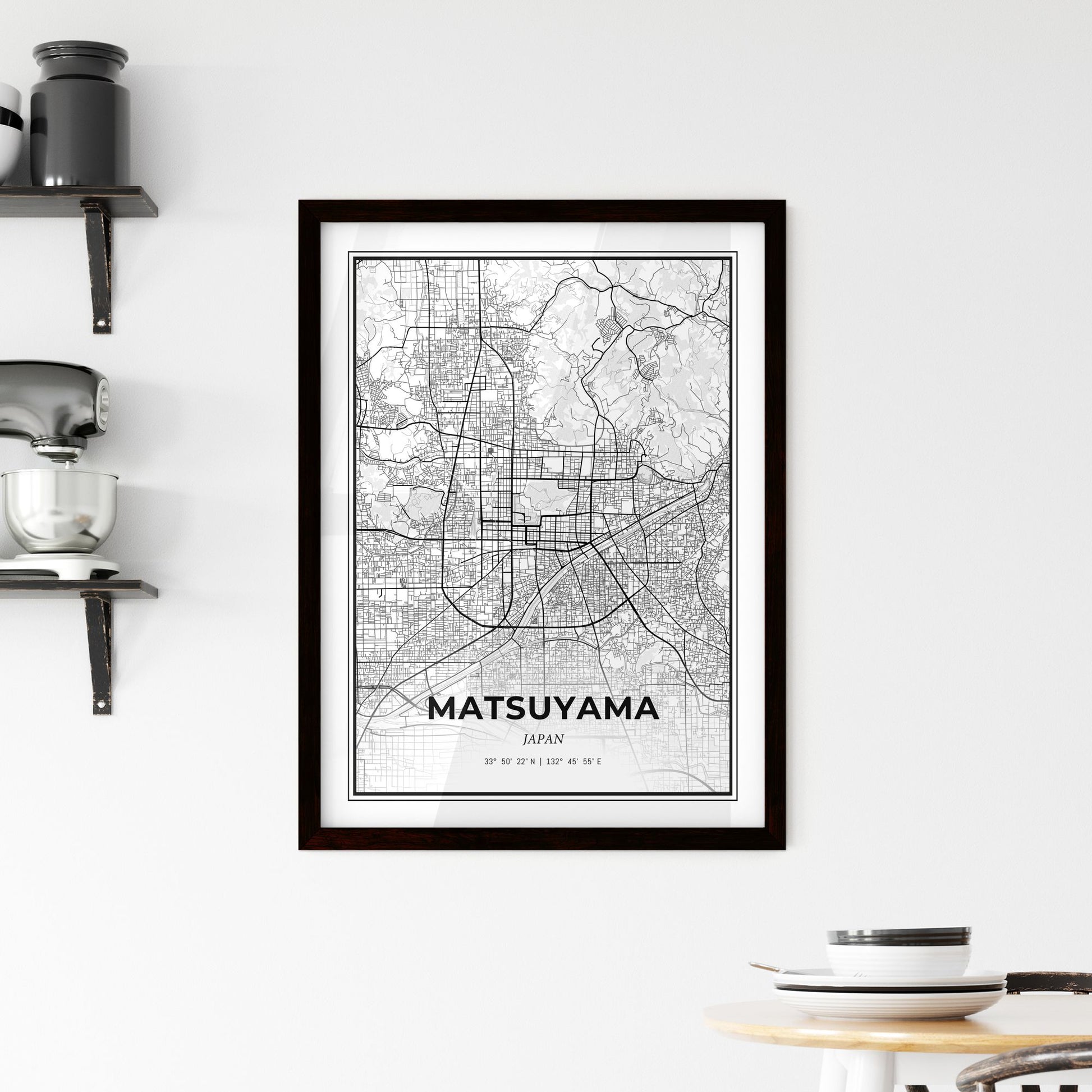 Matsuyama Japan - Minimal City Map