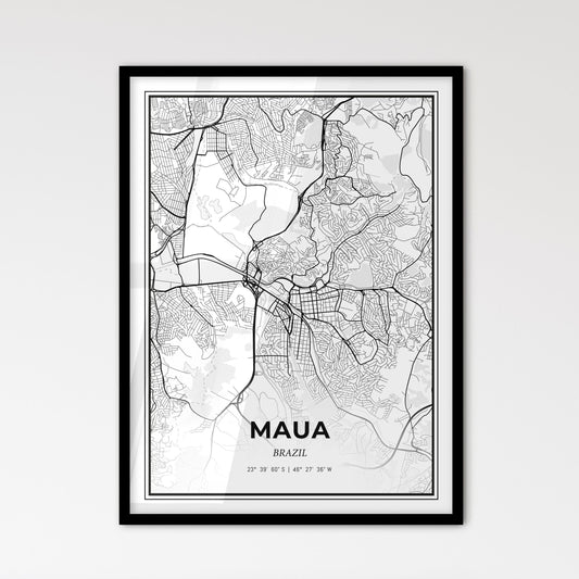 Maua Brazil - Scandinavian Style City Map for Modern Home Decor