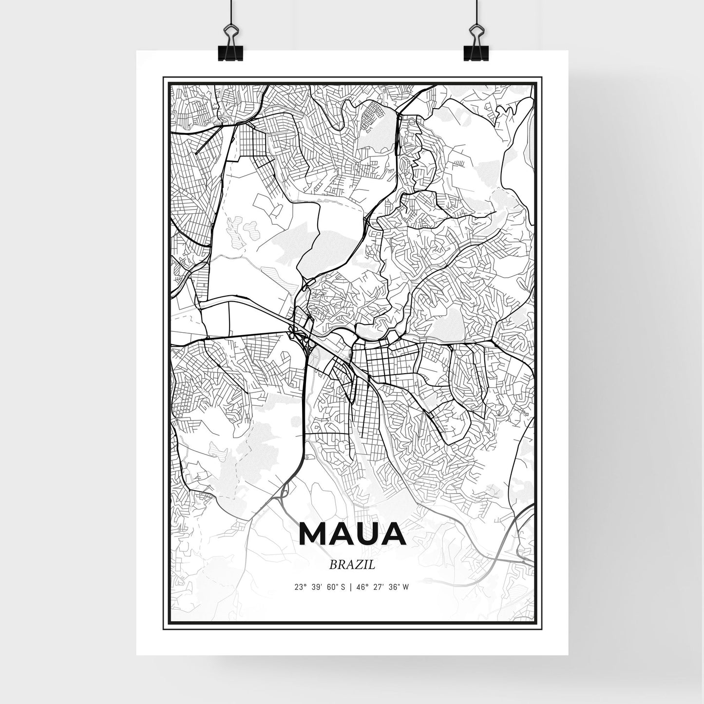 Maua Brazil - Premium City Map Poster