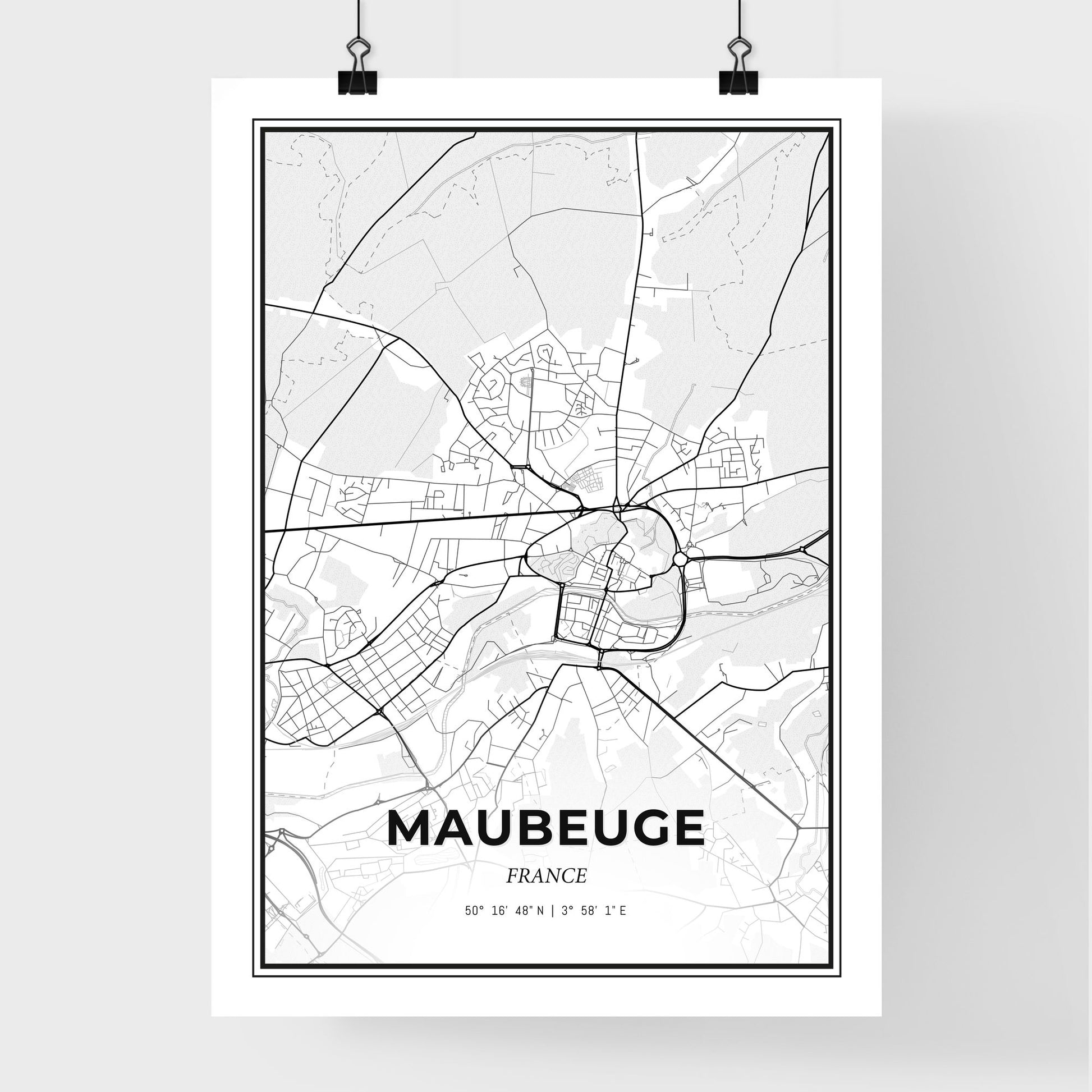 Maubeuge France - Premium City Map Poster