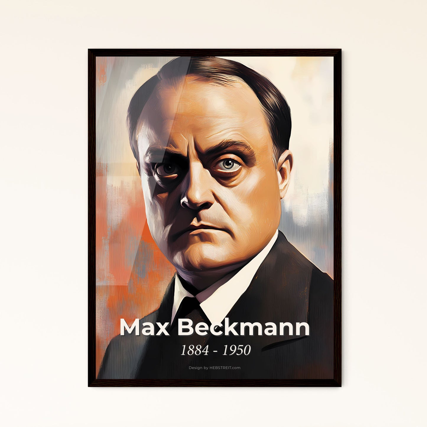 Portrait of Max Beckmann, 1884 - 1950. Impressionistic painting of a man in a suit.