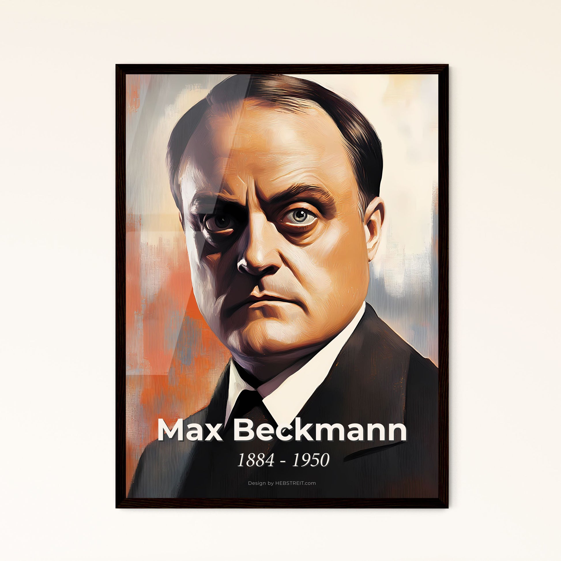 Portrait of Max Beckmann, 1884 - 1950. Impressionistic painting of a man in a suit.