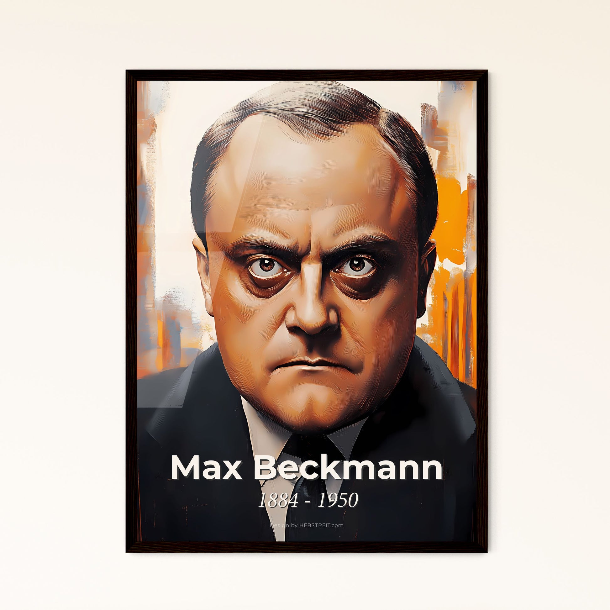 Portrait of Max Beckmann, 1884 - 1950. Impressionistic painting of a man in a suit.