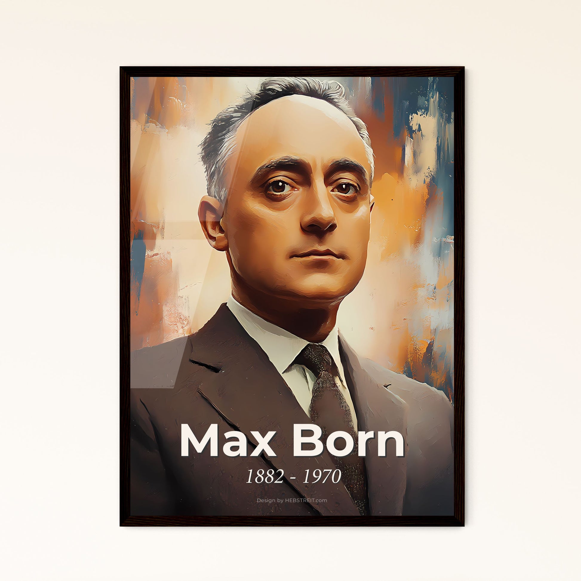 Portrait of Max Born, 1882 - 1970. Impressionistic painting of a man in a suit.