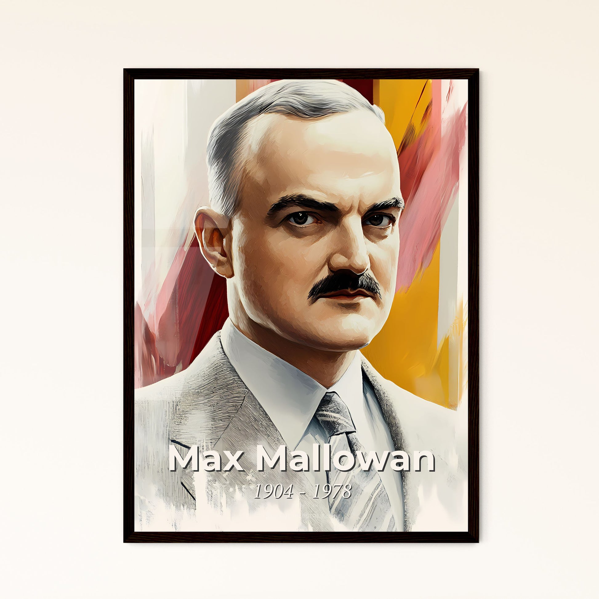 Portrait of Max Mallowan, 1904 - 1978. Impressionistic painting of a man with a mustache.